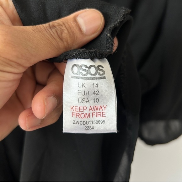 ASOS Women’s Black Ruched Bust Dress Size 10 - Picture 6 of 8